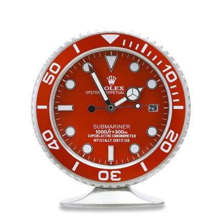 Submariner Steel, Full Red | Desk Clock