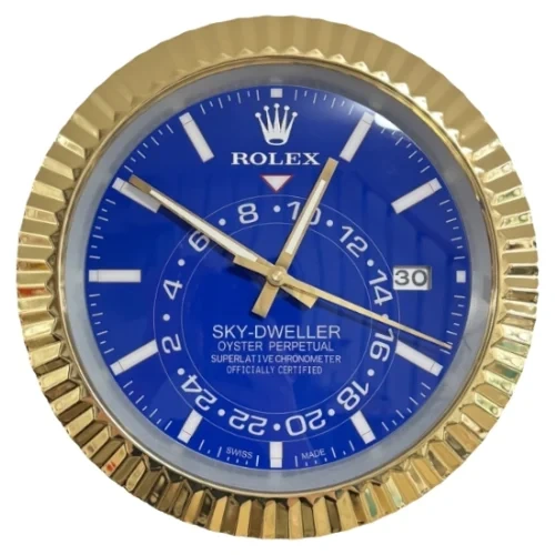 RolexSkyDwellerWallClockGoldandBlueStyle1-d469